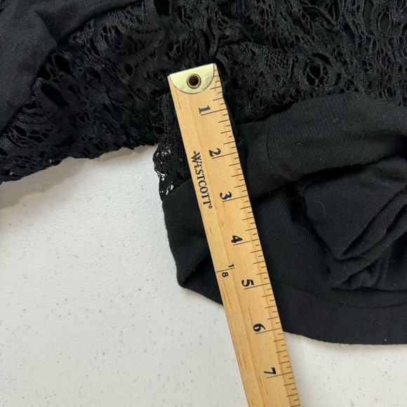 Thakoon Romper Women's 4 Black Lined 100% Cotton Surplice Neck Plunge Crochet - Picture 12 of 13